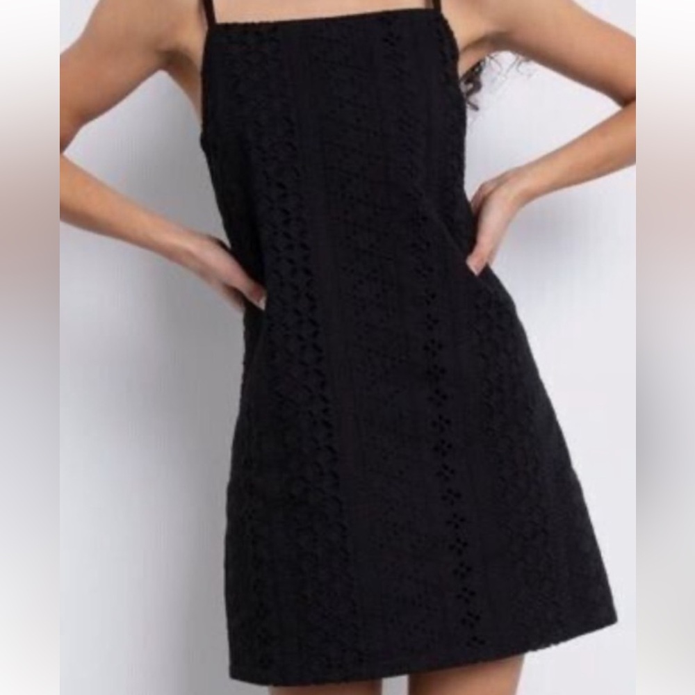 $45 msrp NWT sanctuary 90s black eyelet mini dress sz 0